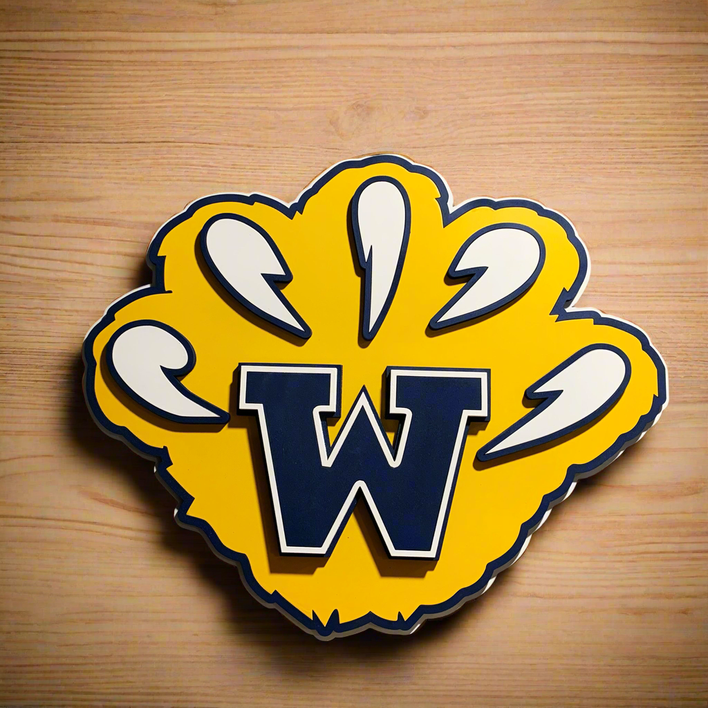 Wilmot Wolverines 3D layered wooden sign logo