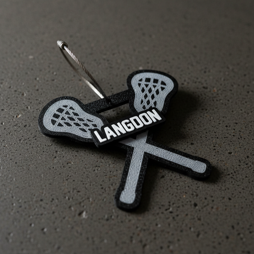 Lacrosse Bag Tag/Keychain - Personalized