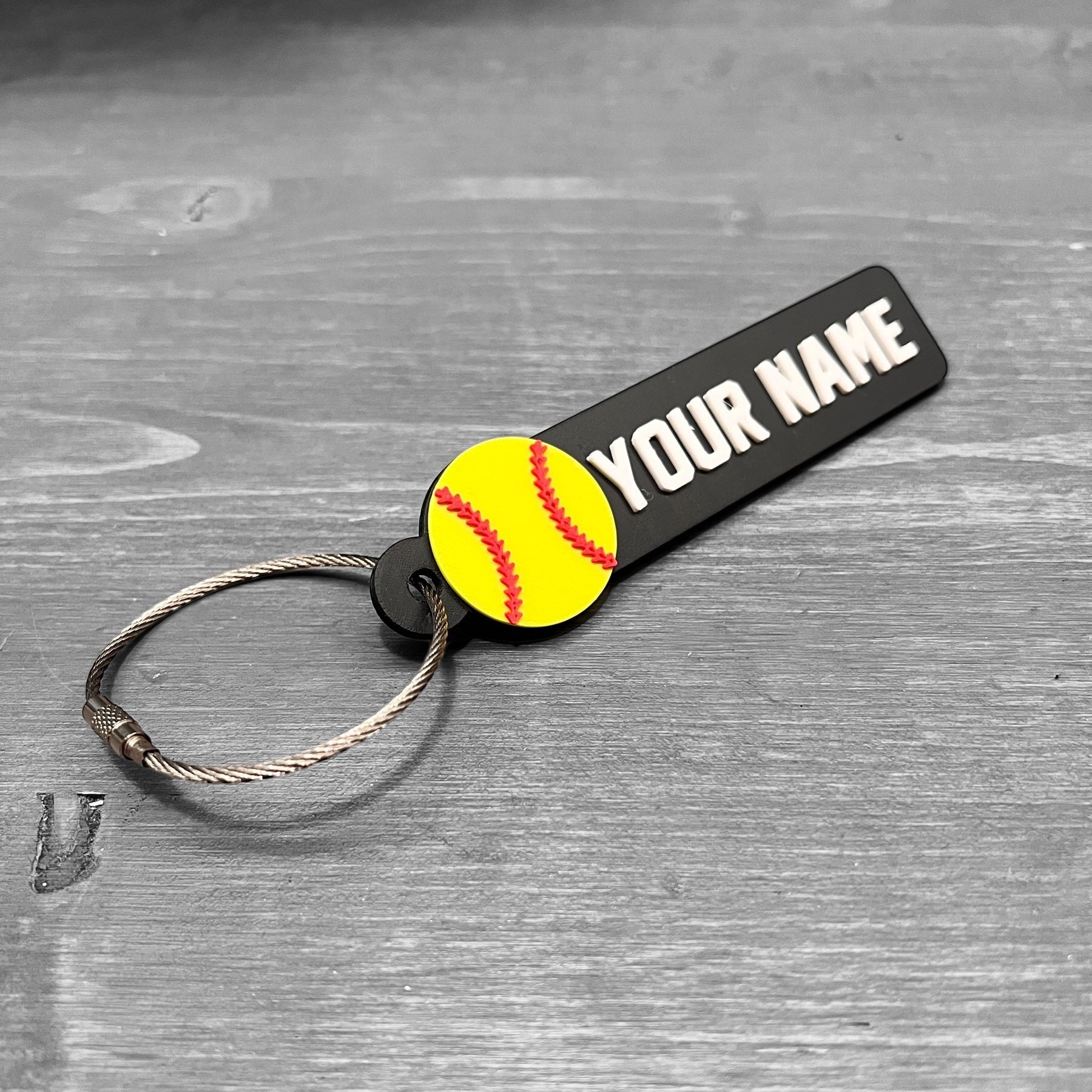 Softball Bag Tag/Keychain - Personalized