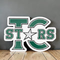 The Friendly Canadian Wooden TC Stars Sign Logo