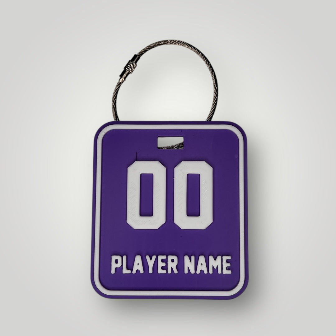 Sports Bag Tag - Purple/White