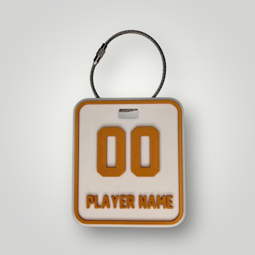 Sports Bag Tag - White/Gold