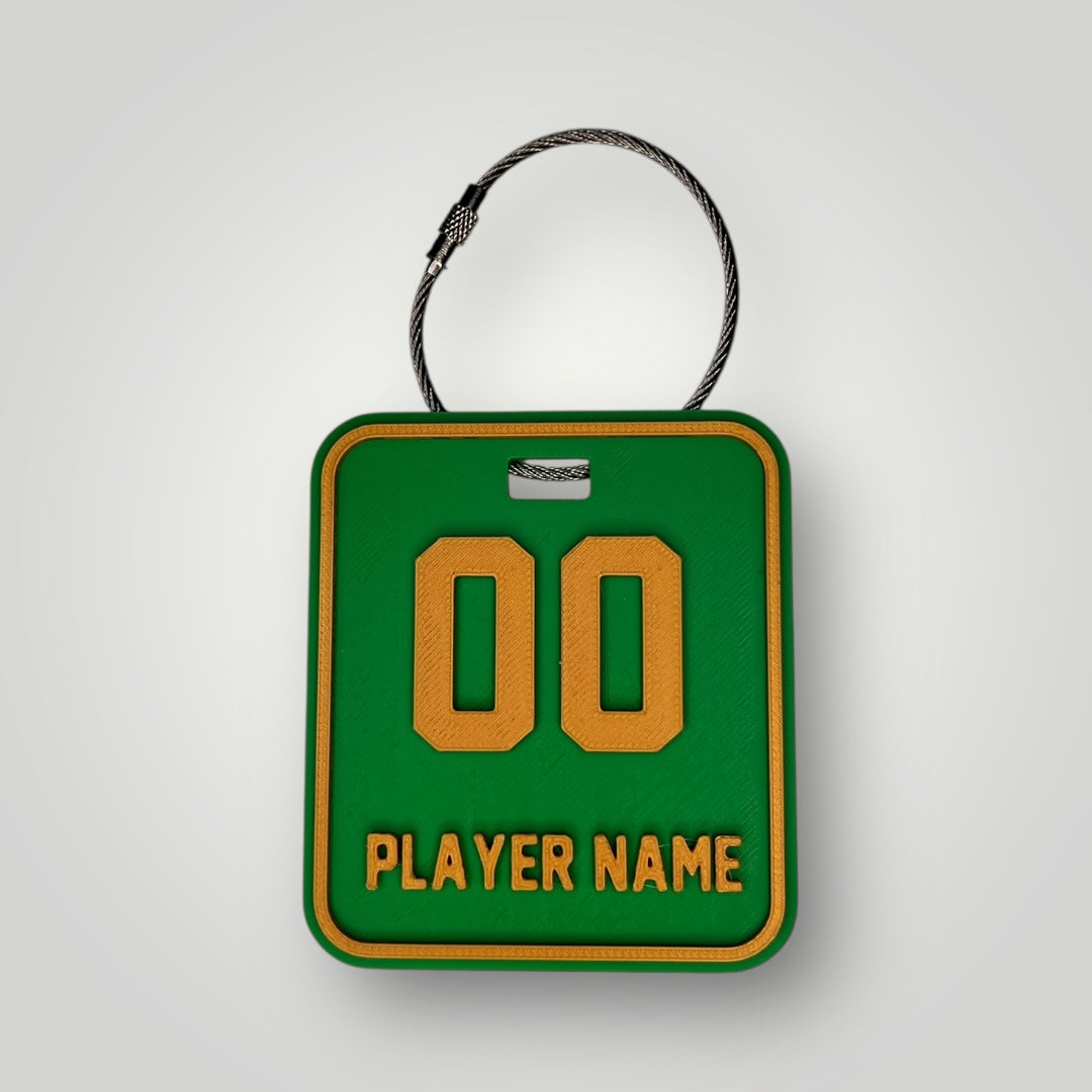 Sports Bag Tag - Green/Gold
